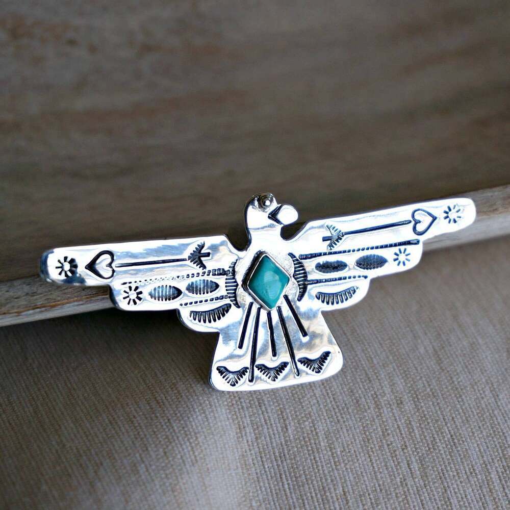 Native American Handcrafted Thunderbird Turquoise… - image 4